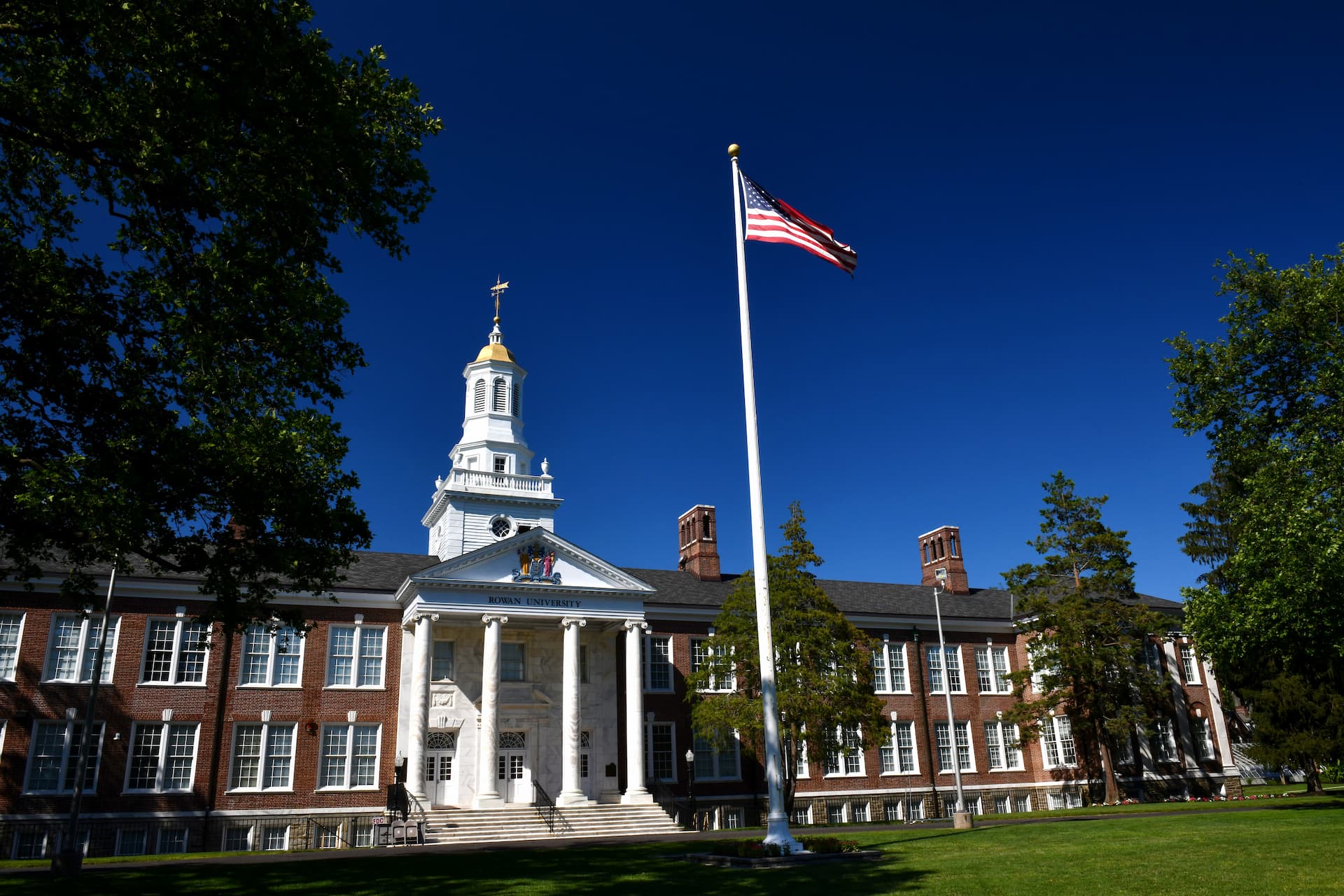A photo of Bunce Hall on Rowan University's main campus in Glassboro, NJ.