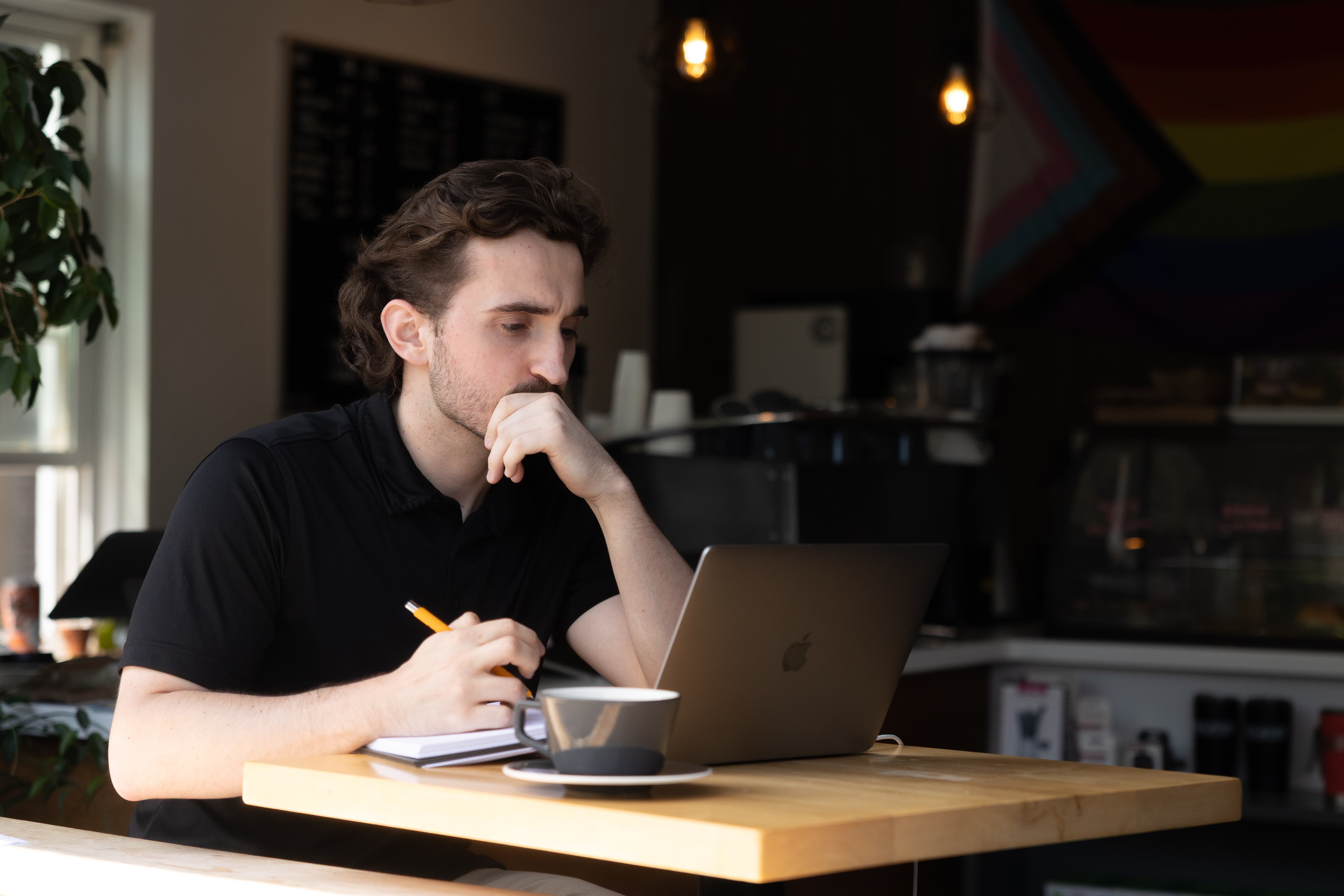 student sitting at table